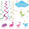 Girls Dinosaur Party Hanging Swirl - 20 PCS Dino Birthday Party Decorations for Kids Baby Shower Dinosaur Themed Party Supplies Hanging Whirls Spiral Streamer Ceiling Decor