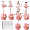 Humyoun 36 Ballerina Cupcake Kit Colorful Ballet Tutu Dancer Girls Cupcake Toppers Ballet Slipper Cupcake Picks Dancing Cake Dessert Muffin Toppers for Wedding Baby Shower Birthday Party