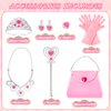 ShyLizard Princess Dress Up Clothes for Little Girls, 10 Pcs Toddler Dress Up Toys, Princess Cape with Crown, Wand, Jewelry, Princess Pretend Play Toys Gifts for 3 4 5 6 Year Old Girls(Pink)