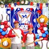 Baseball Birthday Party Decorations, 64 PCS Baseball Birthday Party Supplies Kit, Include Baseball Themed Backdrop, Happy Birthday Banner, Balloons, Cupcake, Cake Toppers
