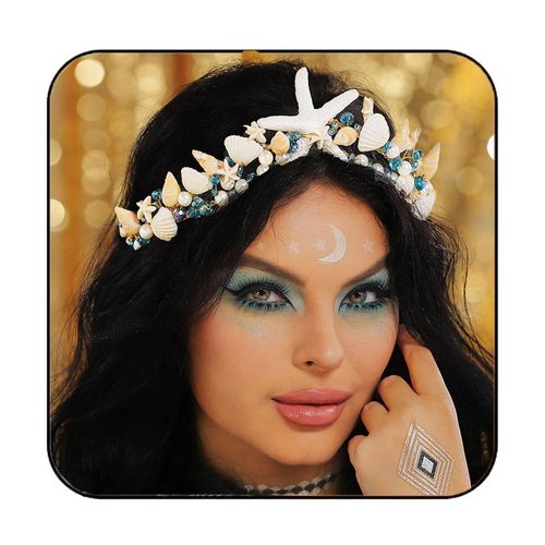 Catery Starfish Headband Crown and Tiara Seashell Bridal Headpiece Sea Star Crown Shell Hairband Beach Wedding Hair Accessories for Women and Girls