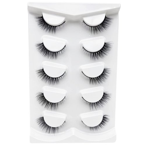 outopen 5 Pairs Fox Eye Lashes 17mm Winged Angel Lashes Dramatic Faux Mink Eyelashes Cat Eye False Eyelashes Lift Effect Fake Eye Lashes (A7- Cat Eye D1032K)