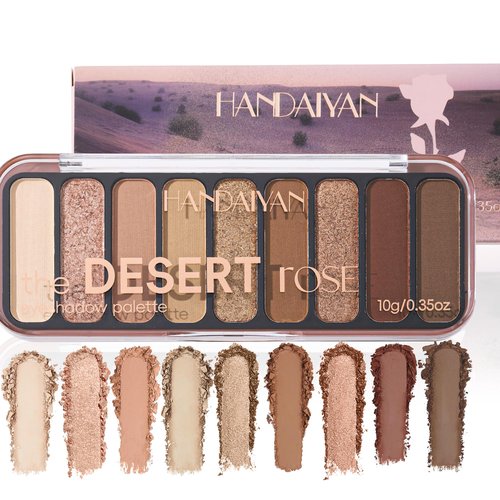 MIESCHER 9 Colors Highly Pigmented Eye Makeup Palette, Lightweight Neutral Matte Shimmer Metallic Eyeshadow Pallet Long Lasting Waterproof Blendable Natural Colors Make Up Eye Shadows Cosmetics Gift