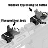 UUQ Fiber Optic Iron Sights,Flip Up Front and Rear Sites with Red&Green Dot,BUIS Backup Sight Set for Airsoft Gun, Tool-Free Adjustable Front Sight Rapid Transition,Fits Picatinny or Weaver Rails