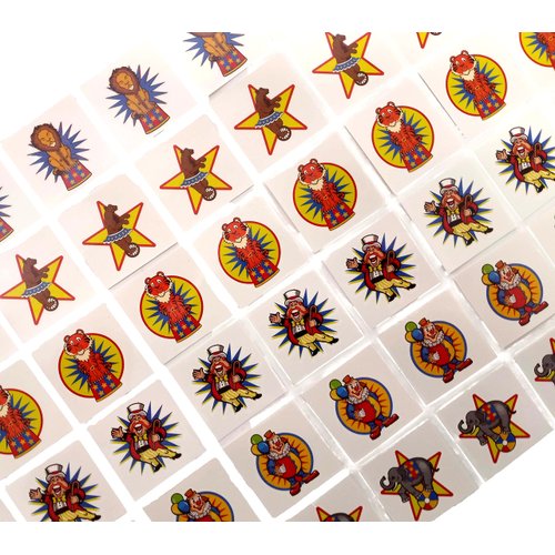 Temporary Tattoos Sticker Transfers for Children - ZOO ANIMAL Theme, BIG TOP CARNIVAL Theme, PIRATE Theme - 72 Piece Party Pack! (CARNIVAL)