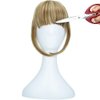 8" Clip in Bangs Hair Extensions Thick Full Neat Bangs Fringe Hair Extension with Temples One Piece Clip on Front Bangs Hairpiece
