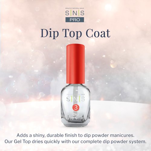 SNS Dip Top Coat Nail Polish - Topcoat for Nails Color & French Dip Powder - Long-Lasting Gel Base Dip Nail Colors for Healthier & Stronger Nail Bed - Low-Odor & No UV Lamp Required, 0.34 Oz