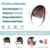 HH FASHION Clip in Bangs - 100% Human Hair Bangs Clip in Hair Extensions Dark Brown Wispy Bangs, Clip on Air Curtain Bangs Fringe With Temples Hairpieces Curved Bangs For Women Daily Wear