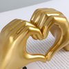mozhixue Hand Gesture Statues, Heart Shape Love Finger Statue, Modern Art Sculpture Personalized Finger Gold Home Decoration for Wedding Home Office Desktop Gifts
