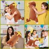 Achwishap Banana Monkey Plush Pillow,Monkey Stuffed Animal Plush Toy,Cute Plushie Banana Monkey Kawaii Pillow,Lovely Monkey Hugging Pillow Gifts for Kids Adults(20”Brown)