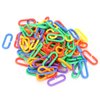 200PCS Chain Link, Bird Toys Plastic C Clips Hooks Chain Links Bird Chewing Toy Bird Cage Accessories for Small Pet Rat Parrot Bird