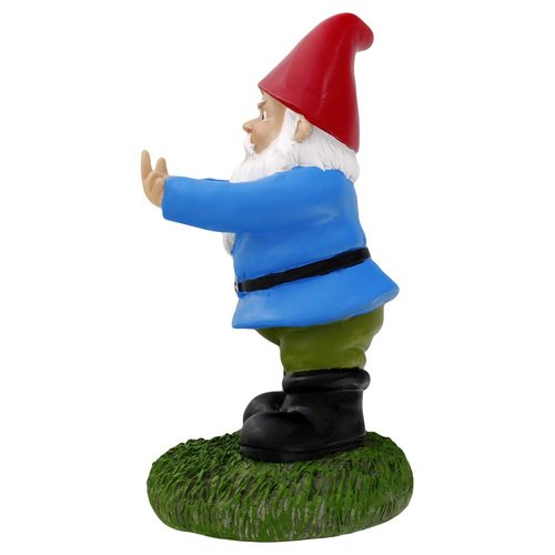 Gnometastic Middle Finger Gnome, 8.45in Tall - The Original Double Bird Garden Gnome Statue - Outdoor Funny Gnome Decoration and Lawn Ornament