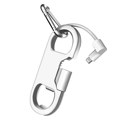 Connfiton USB Type C Cable Fast Charging + Keychain + Bottle Opener + Aluminum Carabiner, USB Type C Short Cable Charging Cord Compatible Galaxy S24/S20 Note 20/Note 19,Pixel 9/9 Pro 8/7-White