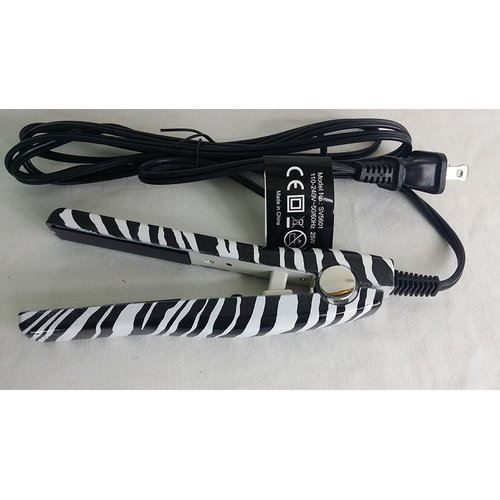 PrimeTrendz Mini Hair Straightening Iron Zebra Design with Carrying Bag and International Voltage 110V/240V for Traveling and Usable Anywhere in The World.