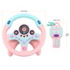 deAO Children's Car Steering Wheel Simulator Car Steering Wheel Key Ring with 360° Rotation, Sound and Light Functions (Pink)