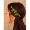 BERYUAN Wedding Crystal Hair Comb, Green Rhinestone Flower Headband, Handmade Item for Brides and Gift Buyers, Women's Hair Accessory