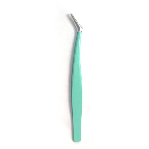 sawkit Eyelash Applicator Tool 1-pcs Lash Applicator Tool Set Lash Extension Tweezers,Stainless Steel Fiber Tip Isolation Tweezers Eyelash Extensions(Green T10-4G)