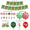 Christmas Birthday Party Decorations Christmas Candy Theme Birthday Banner Candy Cupcake Toppers and Balloons for Christmas Birthday Party Baby Shower Decorations