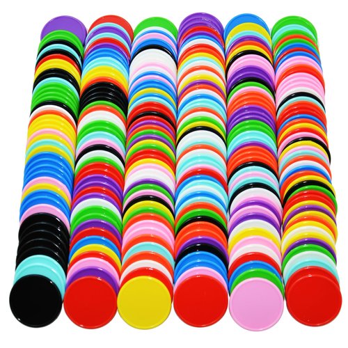 Smartdealspro 1 1/2 Inch 37mm 10 Colors Opaque Plastic Poker Chips Counting Discs Markers Counters with Box for Casino Card Games Math Learning (300)