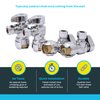 SharkBite 1/2 x 3/8 Inch Compression Angle Stop Valve, Pack of 4, Quarter Turn, Push to Connect Brass Plumbing Fitting, PEX Pipe, Copper, CPVC, PE-RT, HDPE, 23036LFA4