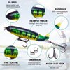 HENGJIA Fishing Lures for Bass, Whopper Lure Plopper Lures Kit for Bass Trout, Bass Topwater Lures with Floating Rotating Tail for Freshwater Saltwater