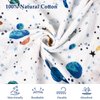 david's kids 4 Pack Baby Muslin Swaddle Blankets, 100% Cotton Swaddling Blankets Wrap for Boys Girls, Ultra Soft Breathable Receiving Blanket, New Born Essentials, Space&Stars