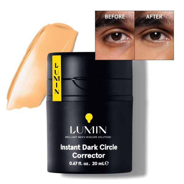 Lumin Instant Dark Circle Corrector for Men (Not A Concealer), Brightens Eyes, Reduce Dark Circles, Puffiness, Under Eye Men Makeup, Men's Eye Cream, Perfect for Medium-Deep Skin Tones, 20mL