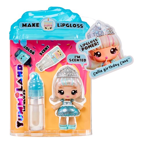 Yummiland Lipgloss Doll- Callie Birthday Cake, Ages 4+