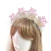 ujktvba Christmas Snowflake Headband Pink Xmas Snowflake Glitter Headband Christmas Costume Hair Accessories Hair Hoop Crown for Women Adults Kids Party Supplies Christmas Gift