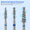Diesisa 6 Pack Nail Drill Bits for Acrylic Nails, Diamond Carbide Nail Clipper Heads with Diamond Spiral Grooves, 3/32 Inch Cutter Attachment for Nail Preparation, Cuticle and Dead Skin Removal-Blue