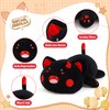 SNOWOLF Black Cat Plush Pillow Kawaii Toy Cute Soft Cat Stuffed Animals Kitten Plushie Doll Great Gift for Kids and Adult Birthday Christmas Valentines Day, 12", Black Red