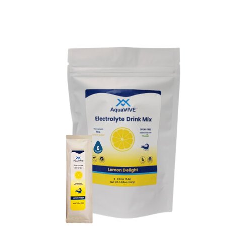 Sugar Free Electrolytes Powder - Lemon Delight, Stevia Sweetened, Powered by Sea Minerals, Real Lemon Juice - Low Sodium Electrolyte Powder Packets (6 servings)