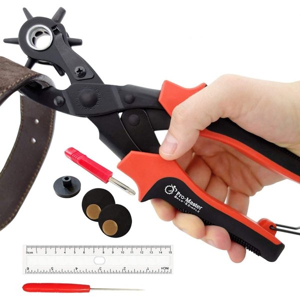 Professional Leather Hole Puncher Tool for Belts, Watch Bands, Handbag Straps and More, Precision Multi-Size Fabric & Leather Hole Puncher for Crafts & Easy DIY Belt Holes