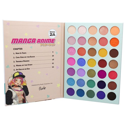 Rude Cosmetics Manga Anime 35 Eyeshadows Palette - Book 2A for Women - 1.34 oz Eye Shadow