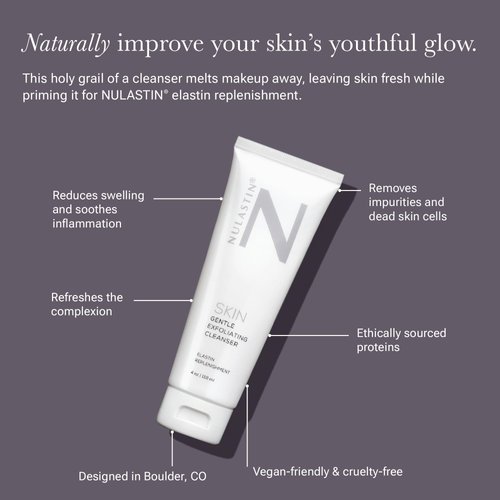NULASTIN Gentle Exfoliating Face Wash for Women & Men - SKIN Facial Cleanser - Sulfate-Free, Vegan-Friendly & Cruelty-Free - Melt Makeup & Scrub Impurities Away with Every Wash (4 Oz)