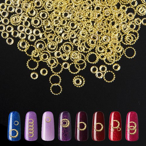 Gold Nail Art Studs, 1000 PCs Round Metal Sequins Nail Charms for Women Girls DIY Nail Art Decora...