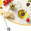 Qiuerte 2pcs Serving Spoons with Drain Hole, Stainless Steel Olive Spoon for The Jar, Pickle Spoons for Containers Canisters 7.5 inches
