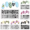 BORN PRETTY Nail Art Stamping Plates Set, Food, Bunnies, Flowers, Lace, Tropical, French Tip Themes Manicuring DIY Nail Templates Plates Print Tool Set