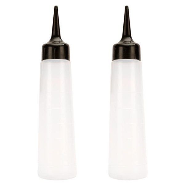 lasenersm 2 Pieces Hair Dyeing Bottle Hair Coloring Bottle Hair Application Bottle Hair Color Applicator Bottle Shampoo Bottle Shampoo Pot with scale(Black, 250ml)