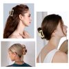 MAORULU 4pcs 3.5" Rectangle Hair Clips for Women Girls, Hair Clip Square Hair Jaw Clips, Hair Clamps Strong Hold for Thin & Thick Hair (White, Black, Khaki, Tortoise)