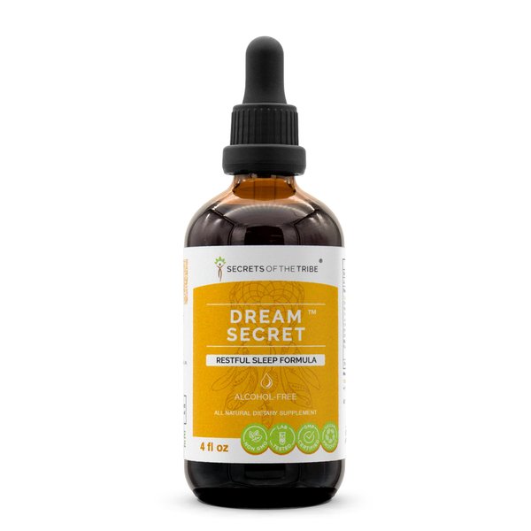 Secrets of the Tribe - Dream Secret, Restful Sleep Formula, Herbal Supplement Blend Drops Alcohol-Free Liquid Extract (4 fl oz)