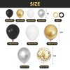 72Pcs Black and Gold Balloons Set, Black White Gold Balloon 12 Inch Silver Metallic Confetti Balloons Party Supplies for Happy New Year Birthday Bridal Shower Wedding Graduations Party Decorations