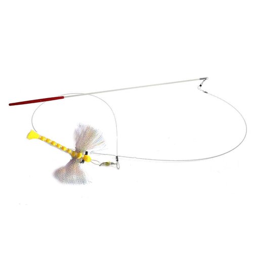 Kat Fly Cat Toy Teaser Wand - Dragonfly Teaser Yellow Cat Toy Teaser