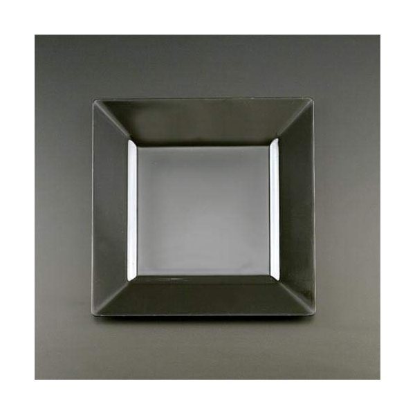 Square Plastic Dinner Plates, Black, 9.5 Inch - 10 Count