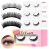 Generic Lash Buddy Self-adhesive Eyelashes,3 Pairs Self-Sticking False Eyelashes Natural Look, No Glue, Three Different Types Waterproof Natural Long Thick Style Lashes for Women