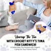 CROCHET KITTY Tuna Fish Sandwich with Catnip Crinkle Cat Toy Wrapped in Wax Paper – Organic Catnip-Filled Toy for Kicking, Chewing, and Play – 4x7 Inch Fish Toy for Cats and Kittens