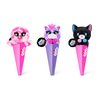 Coco Surprise Neon (Random 3 Pack) by ZURU Randomly Assorted Animal Plush Toys with Baby Collectible Pencil Topper Character Toy in Cone Mystery