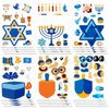 HOWAF 24 Pieces Hanukkah Stickers Make Your Own Hanukkah Crafts Stickers Decorations, Hanukkah Menorah Craft Kit DIY Menorah Scene with Stickers for Hanukkah Home Classroom Activities Party Supplies