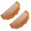 Small Wooden Travel Comb, 2 Pack Natural Peach Wood Anti-Static Detangling Pocket Hair and Beard Comb with Polished Surface