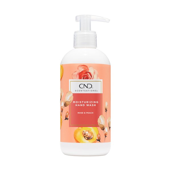 CND Scentsations Liquid Hand Wash, Vegan Moisturizing Deep Cleanser, Formulated with Glycerin & Jojoba Oil, PH Balanced Skin Protection, Rose & Peach, 13.2 fl. oz